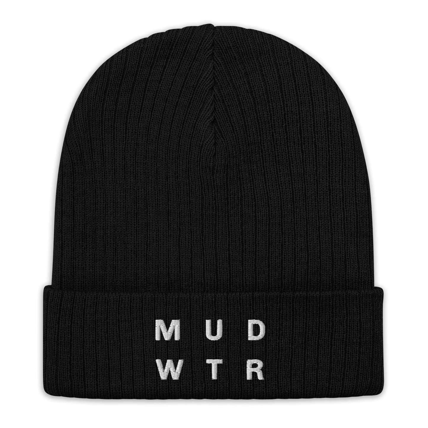 mud-wtr-beanie-f1 ribbed-knit-beanie-black-front-6478f6ebce026.png