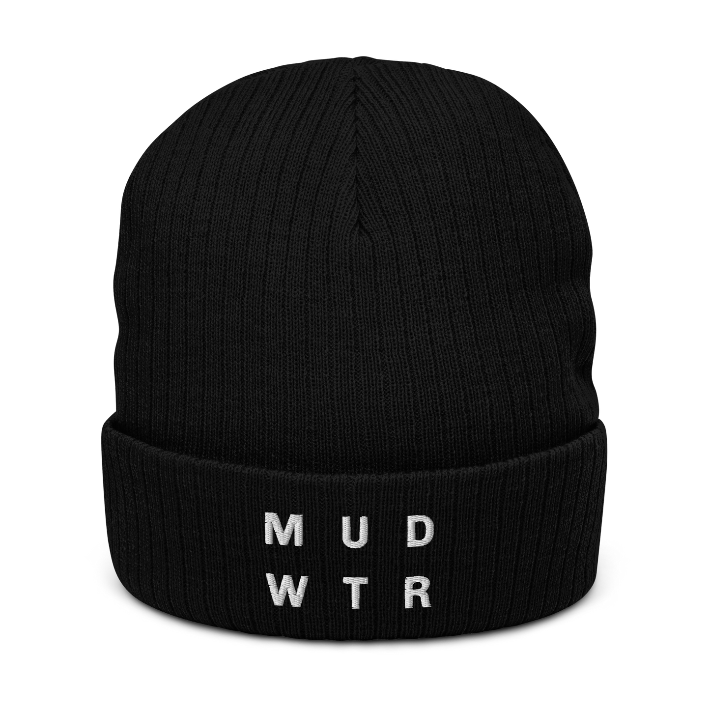 mud-wtr-beanie-f1 ribbed-knit-beanie-black-front-6478f6ebce068.png
